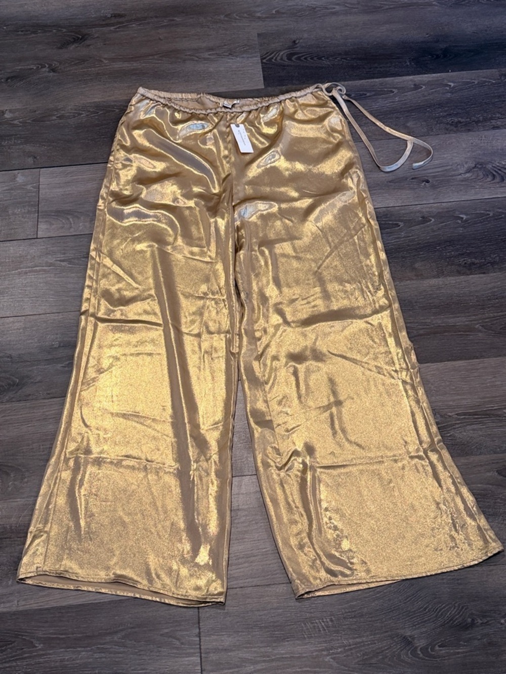 Anthropologie Metallic Gold Lounge Pants Medium